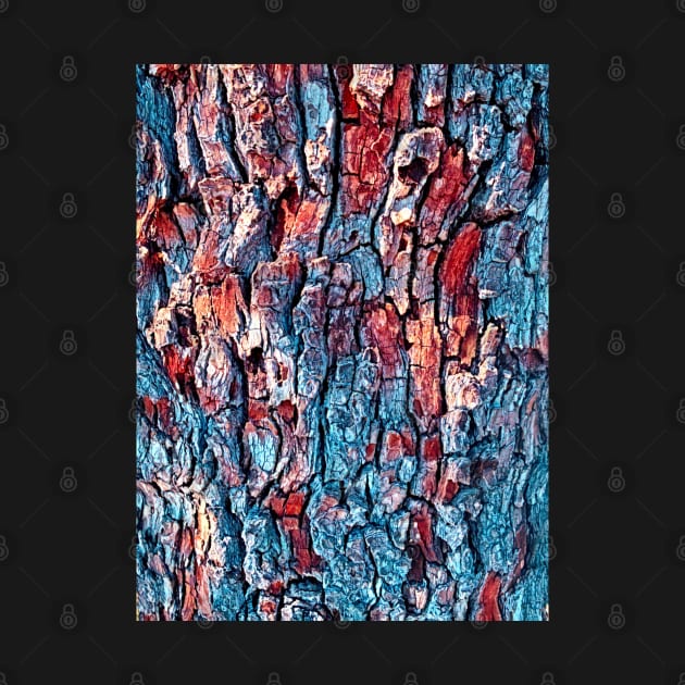 Textured Bark Turquoise & Rust by LuvbuzzArt