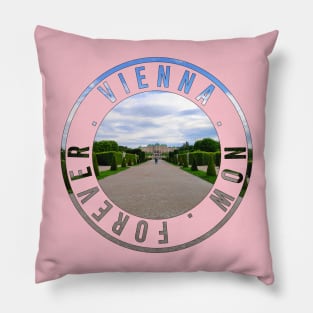 Vienna Belvedere Palace round stamp design Pillow