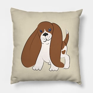 Cute Basset Hound Puppy Pillow