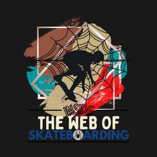 Trapped Inside the Web of Skateboarding Cream/Dark T-Shirt