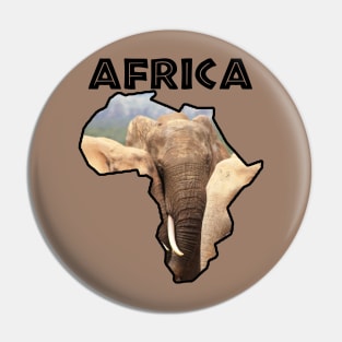 African Elephant Wildlife Continent Pin