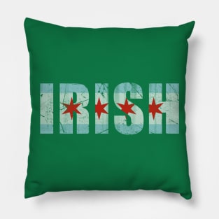 Irish Chicago Flag St Patrick's Day Pillow