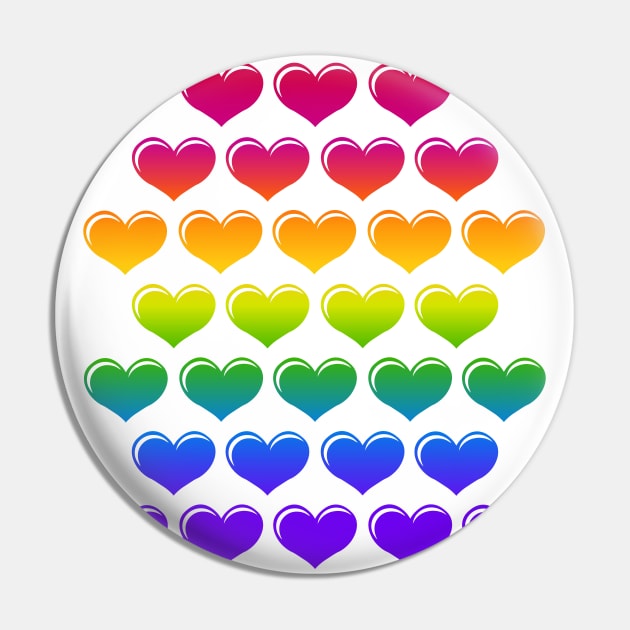 Hearts of Many Colors Pin by RawSunArt