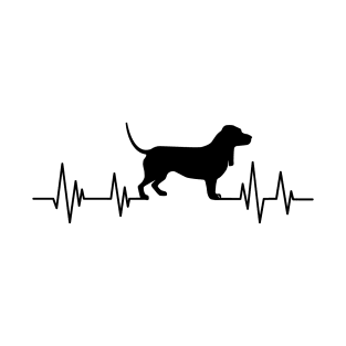 Basset Hound Heartbeat dog Heartbeat Silhouette Basset Hound T-Shirt