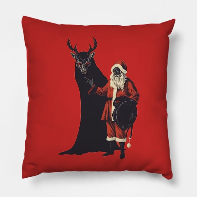 Dark Christmas Evil Demons Pillow by Soulphur Media