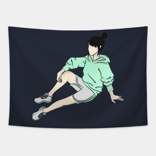 SPORTY GIRL Tapestry by CAHAYA ART