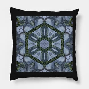 Abstract Sci-fi bio-tech Kaleidoscope pattern (Seamless) 1 Pillow