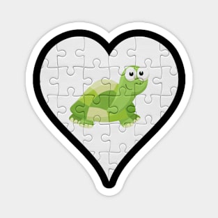 Jigsaw  Turtle Heart Design - Fish Turtle Magnet