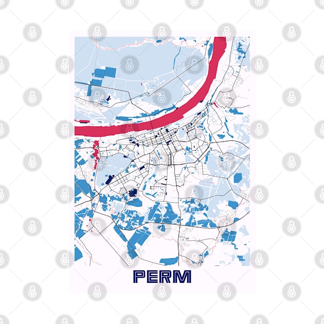 Perm - Russia MilkTea City Map by tienstencil