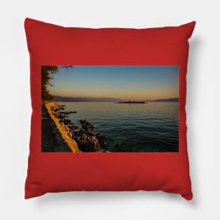 San Marino Island in Novi Vinodolski, Croatia Pillow