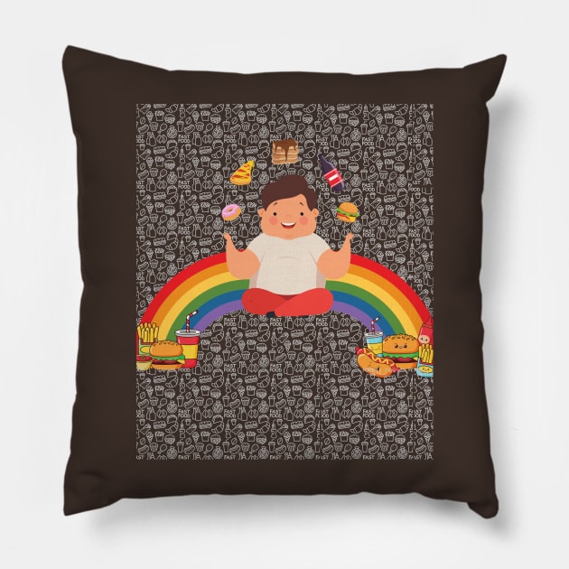 Fast Food Rainbow Pillow by PJ-Shop
