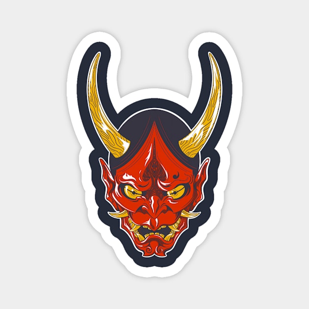Oni Mask Magnet by DrawingsFromHell