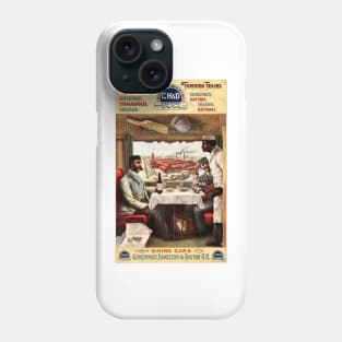 PULLMAN TRAINS Dining Cars Through Cincinnati Indianapolis and Dayton American Rail Advertisement Phone Case