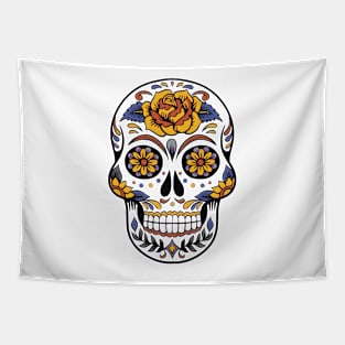 Floral Skull Tapestry