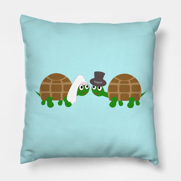 Tortoise wedding day Pillow by designInk