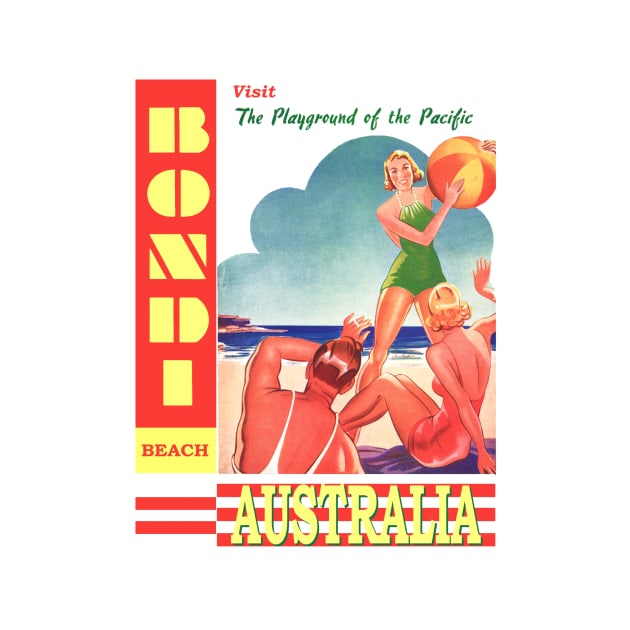 Vintage Travel Poster | Bondi Beach Australia by SLAG_Creative