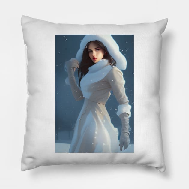 Snow in winter Pillow by Annka47