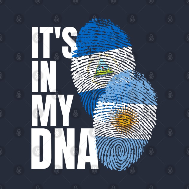 Nicaraguan Argentinian Mix DNA Flag Heritage Gift by Just Rep It!!