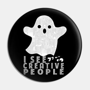 I See Creative People Ghost Art Supply Pin