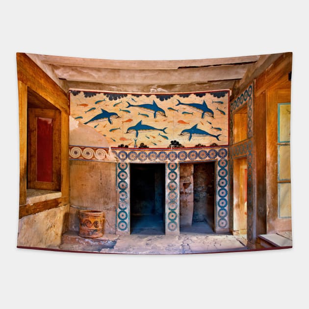 Minoan Dolphins of Knossos Tapestry by Cretense72