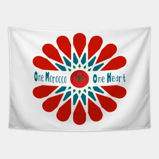 One Morocco One Heart Soccer Moroccan Team Tapestry