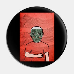 Moon NFT - Serene Male Character with Green Eyes Pin