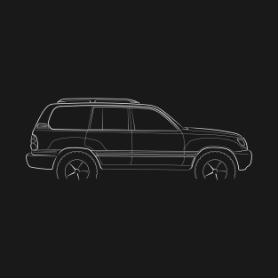 1998 Toyota Land Cruiser J100 - profile stencil, white T-Shirt