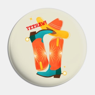 Yeehaw! Bright Cowboy Boots Pin