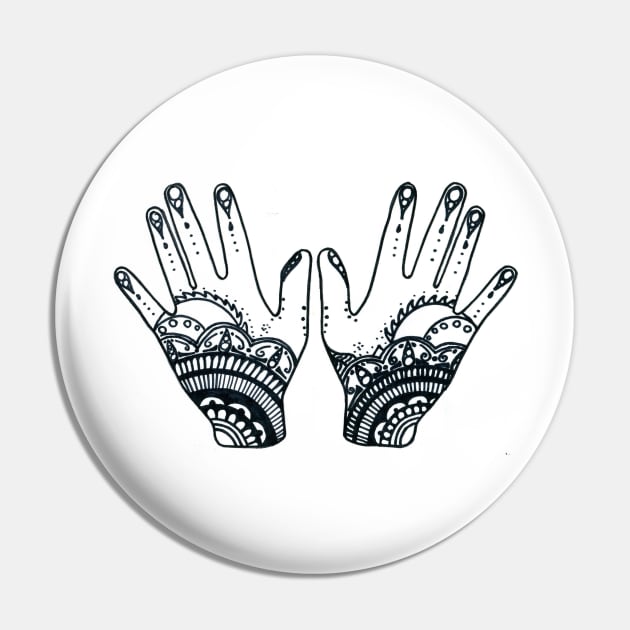 Henna Hands Pin by luckylucy