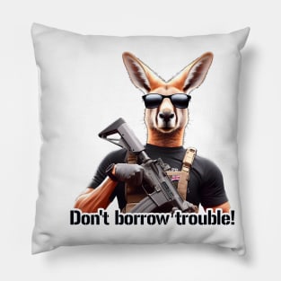 Tactical Kangaroo Adventure Tee: Where Playfulness Meets Precision Pillow