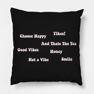 Pink VSCO Word Sticker Pack Pillow