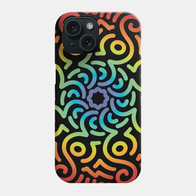 Minimalist Flower Mandala Art Rainbow Phone Case by Art by Biyan