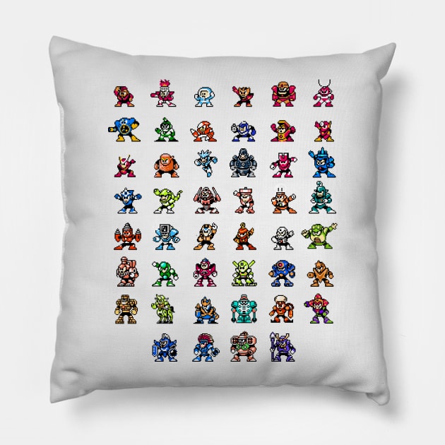 Mega-Man 1-6 Robot Masters Pillow by allysontx