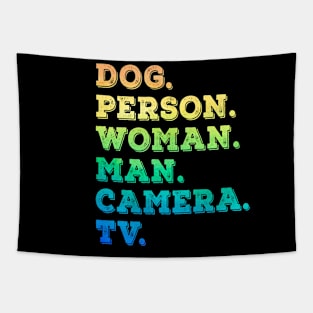 Dog Person Woman Man Camera Tv Tapestry