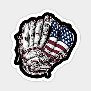 Baseball Gloves American Flag 4th Of July Sport Men Boys Magnet