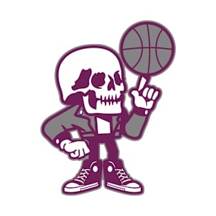 Phoenix Suns Funny Skull Playing Basketball T-Shirt