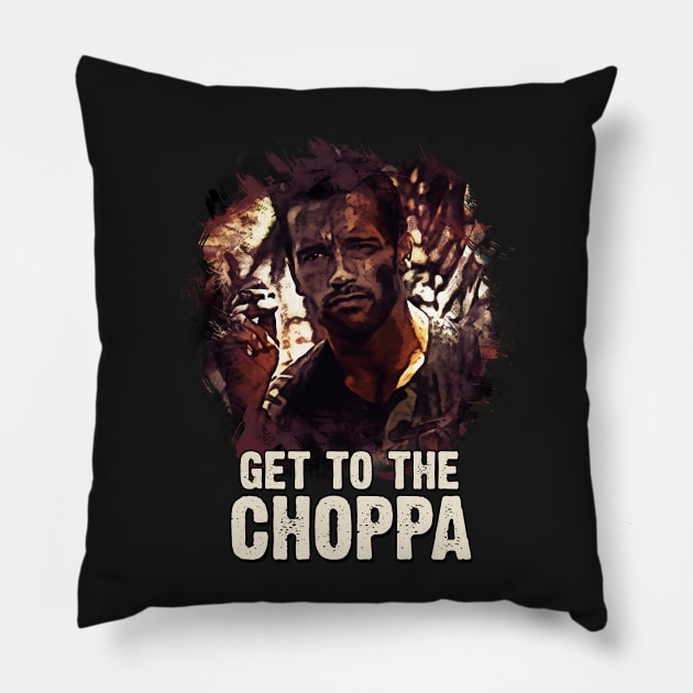 Get To The Choppa Pillow by Naumovski