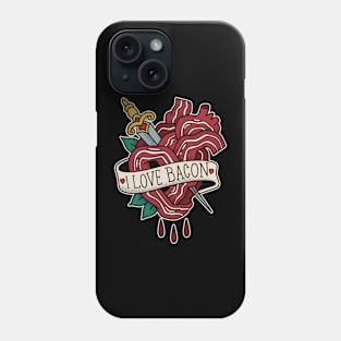 I love Bacon - Tattoo Inspired graphic Phone Case