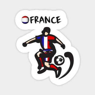 Dynamic France Soccer Player Pose V1-2 Magnet