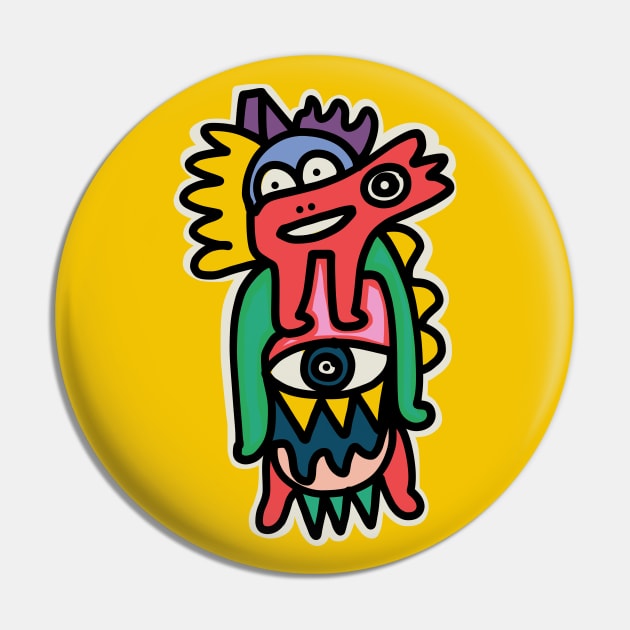 Cool Funny Good Monster Street Art Graffiti Pin by signorino