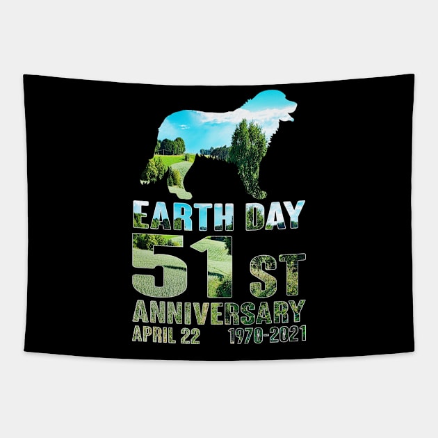 Earth Day 51st Anniversary 2021 Dog Lover Tapestry by Tuyetle