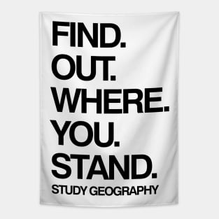 Study Geography Funny School Subject Black Text Tapestry