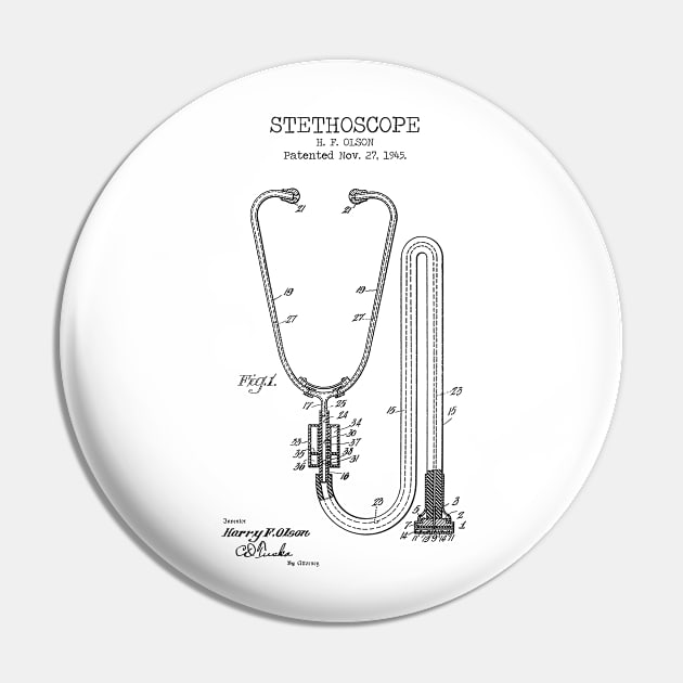 STETHOSCOPE patent Pin by Dennson Creative