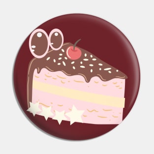 Cake Slice Dark Brown Ver Pin