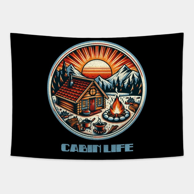 Cabin in the woods Tapestry by Tofuvanman