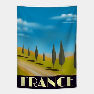 France landscape travel poster Tapestry