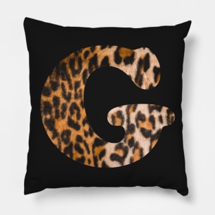 Letter G leopard print Pillow