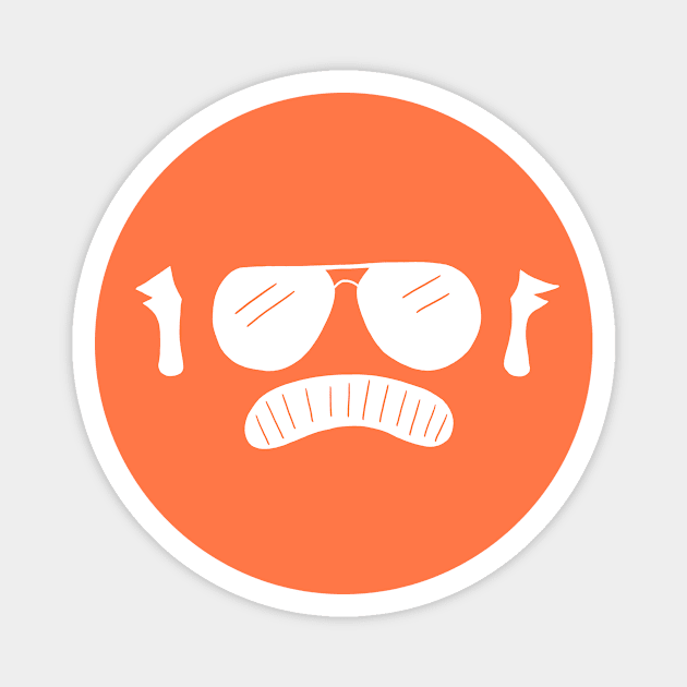 orange baldstache logo Magnet by baldstache 