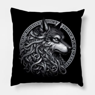 Wolf Fenrir Norse Mythology Viking Warrior Pillow