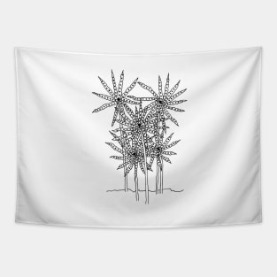 Spikey Petalled Flowers Tapestry